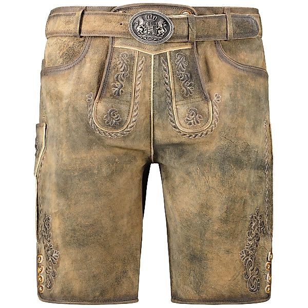 Pfundskerl Kurze Lederhose aus Ziegenvelours Farbe braun Größe: 64 günstig online kaufen