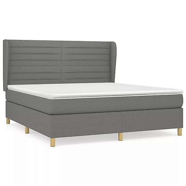 vidaXL Boxspringbett mit Matratze Dunkelgrau 180x200 cm Stoff1372640 günstig online kaufen