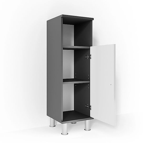 Vicco Midischrank Fynn, Weiß Hochglanz/Anthrazit, 30 x 95 cm (1-St) günstig online kaufen
