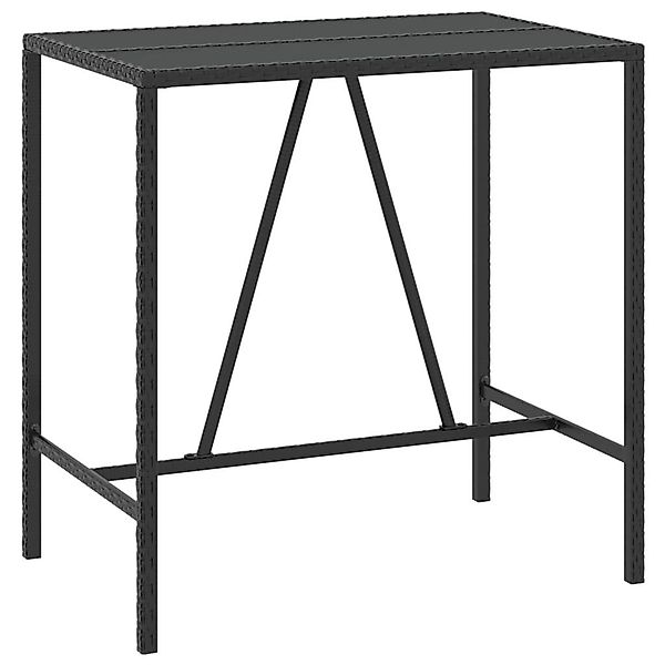 vidaXL Gartentisch Bartisch mit Glasplatte Schwarz günstig online kaufen