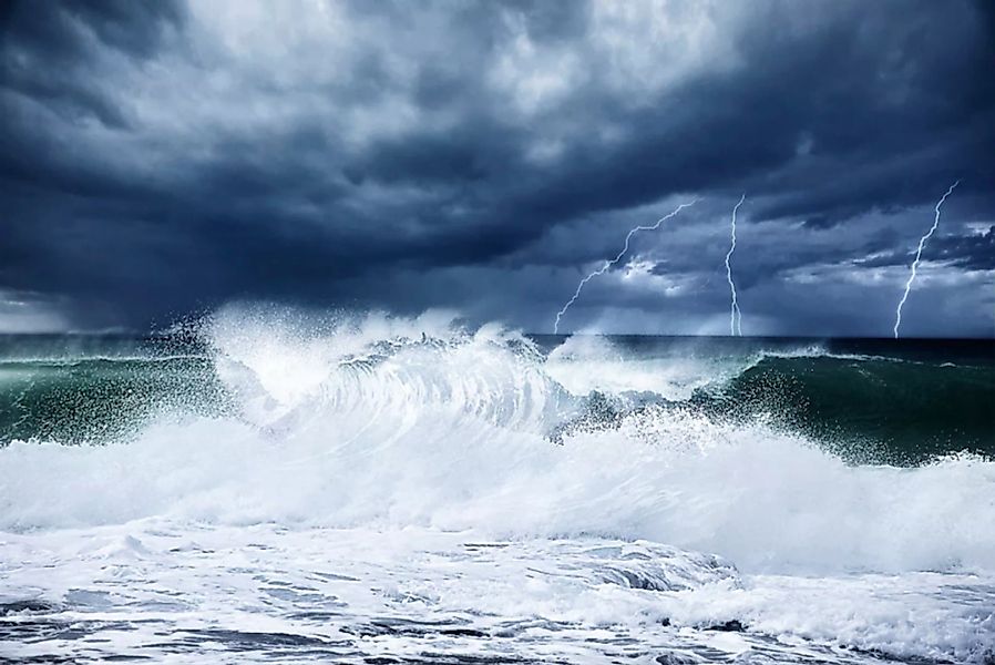Papermoon Fototapete »Wellen mit Gewitter« günstig online kaufen