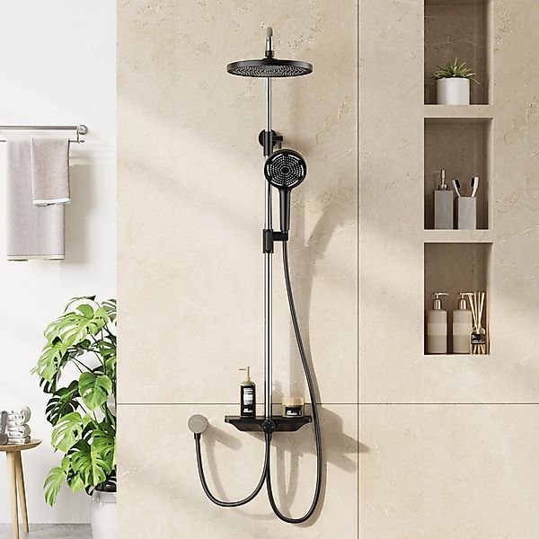 GarveeMore Brausegarnitur Regendusche Duschsystem Ablage 3-Funktion günstig online kaufen