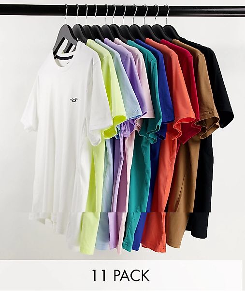 Hollister – Pride Capsule 11 – Mehrfarbiges T-Shirt mit Progress Icon-Logo günstig online kaufen