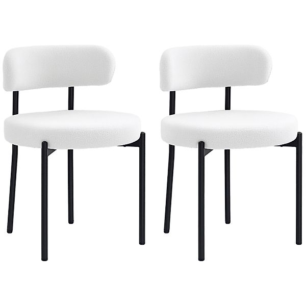 HOMCOM Essstühle Polyester Stahl 51L x 51B x 76H cm Cremeweiß günstig online kaufen