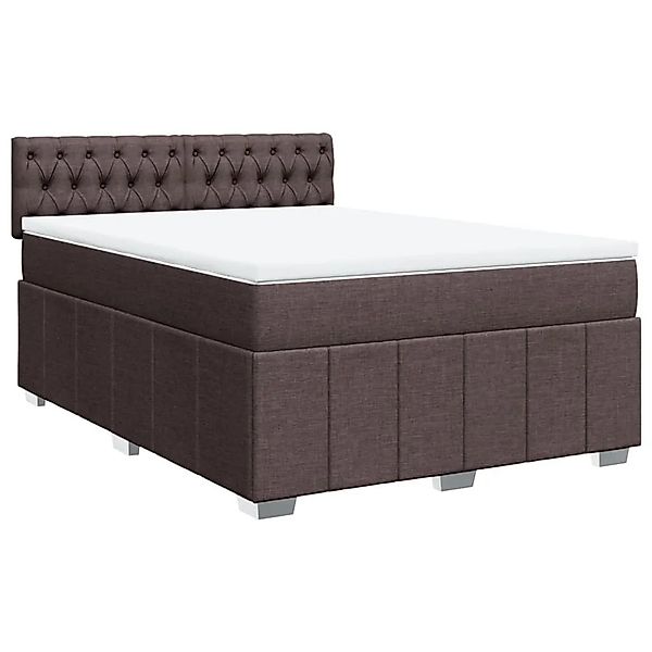 vidaXL Boxspringbett mit Matratze Dunkelbraun 140x200 cm Stoff 3289401 günstig online kaufen