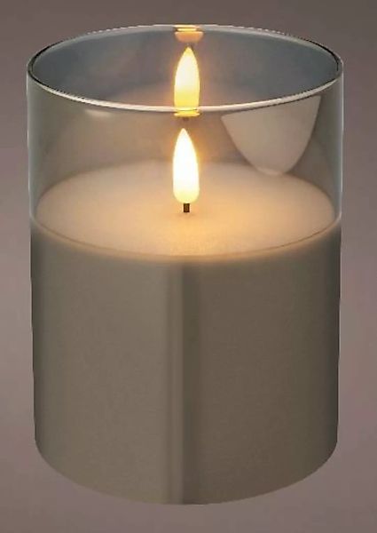 Lumineo LED-Kerzen LED Kerze Wachs Indoor smokey-grey 12,5 cm (grau) günstig online kaufen
