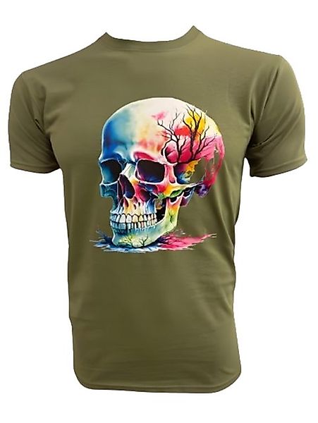 PAULGOS Print-Shirt Herren T-Shirt "bunter Totenkopf" Schädel, Skull günstig online kaufen