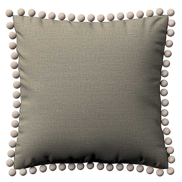 Kissenhülle Wera mit Bommeln, grau-braun, 45 x 45 cm, Living (105-44) günstig online kaufen