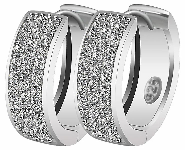 Adelia´s Klappcreolen "Damen Ohrringe – Klappcreole aus 925 Silber mit Zirk günstig online kaufen