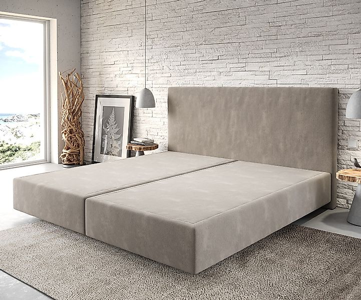 DELIFE Bettgestell Dream-Well, Mikrofaser Beige 200x200 günstig online kaufen
