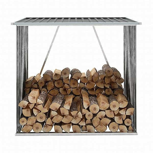 vidaXL Brennholzlager Verzinkter Stahl 163 x 83 x 154 cm Anthrazit günstig online kaufen