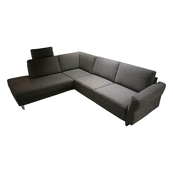 Koinor Ecksofa Ecksofa Kelly R Stoff 10 Laos 95 Grau Fuß Elipsenkufe Nickel günstig online kaufen