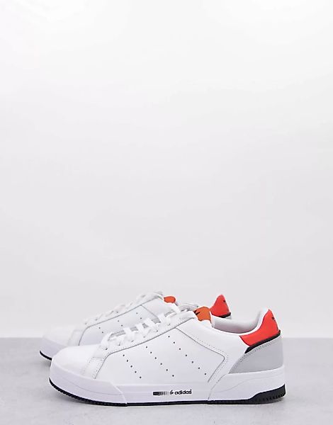 adidas Originals – Court Tourino – Sneaker in Weiß und Rot günstig online kaufen