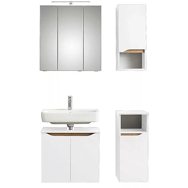 Badezimmer Set in Weiß Glanz mit Weiß Hochglanz QUEIMADOS-66, B/H/T ca. 95/ günstig online kaufen