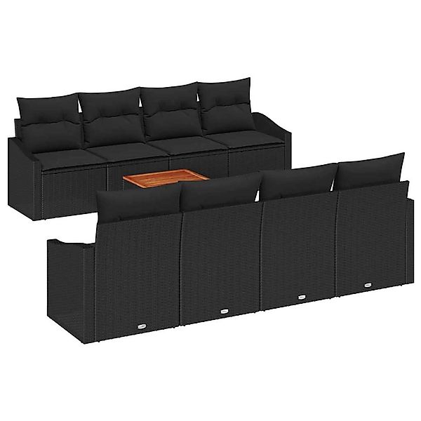vidaXL Garten-Sofa-Set 7-Tlg Schwarz 3356476 günstig online kaufen