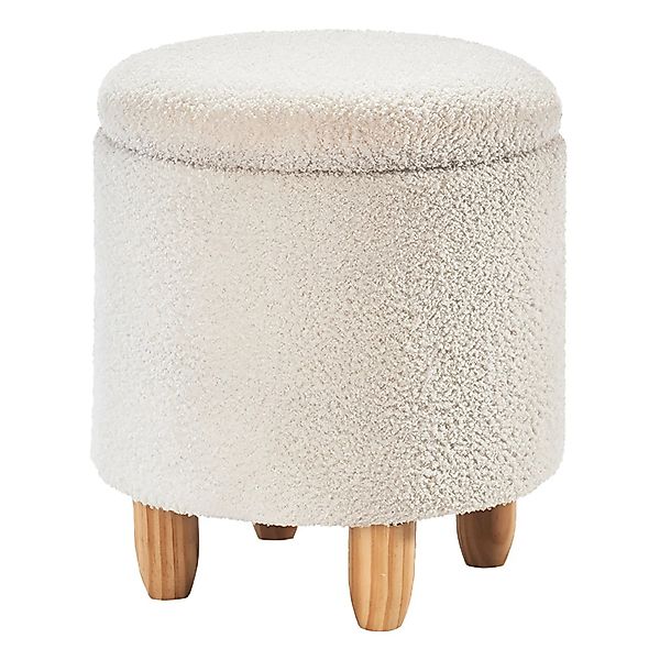 Kobolo Sitzhocker Sitzpouf Hocker mit Aufbewahrung UPENDO Bouclestoff Teddy günstig online kaufen