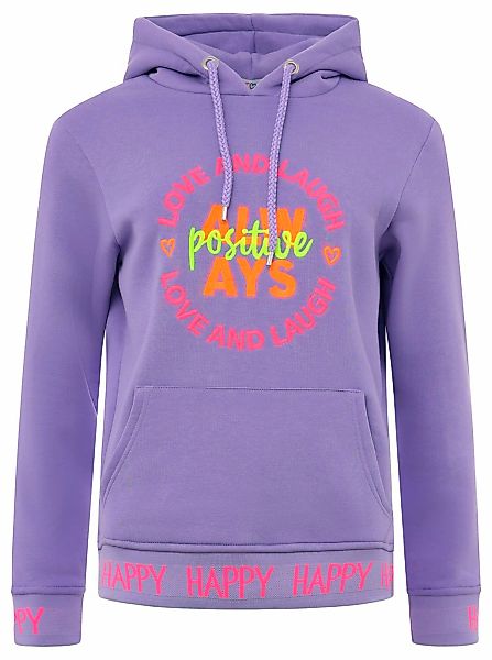 Zwillingsherz Hoodie ""Always Positive"" Kapuze, Stickerei, Fronttasche, Bü günstig online kaufen