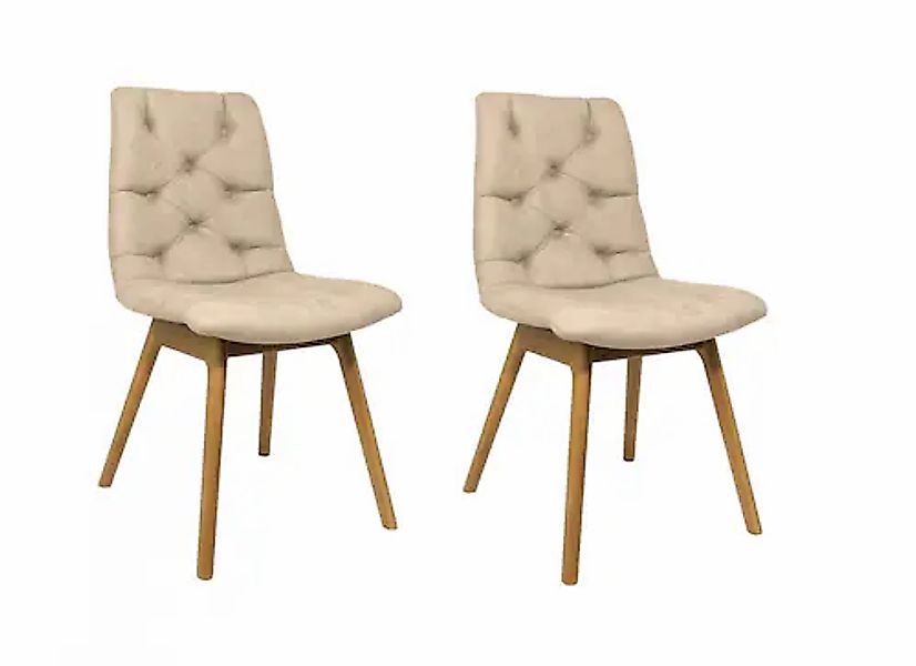 andas 4-Fußstuhl »Ramon«, (Set), 2 St., Microfaser, mit Massivholzbeinen, v günstig online kaufen