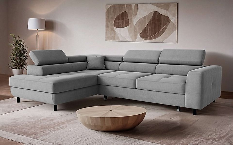 OTTO home Ecksofa »AADEN Schlafsofa mit verstellbaren Kopfstützen, B/T/H: 2 günstig online kaufen