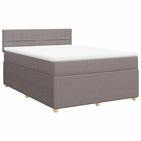 vidaXL Boxspringbett mit Matratze Taupe 160x200 cm Stoff 3287511 günstig online kaufen