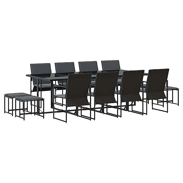 vidaXL Garten Essgruppe 13-Tlg Schwarz Stahl 3335865 günstig online kaufen