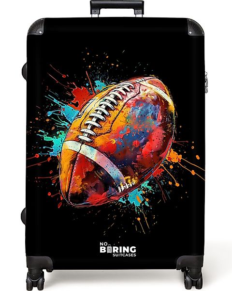 NoBoringSuitcases.com© Hartschalen-Trolley Rugbyball mit buntem Graffiti günstig online kaufen