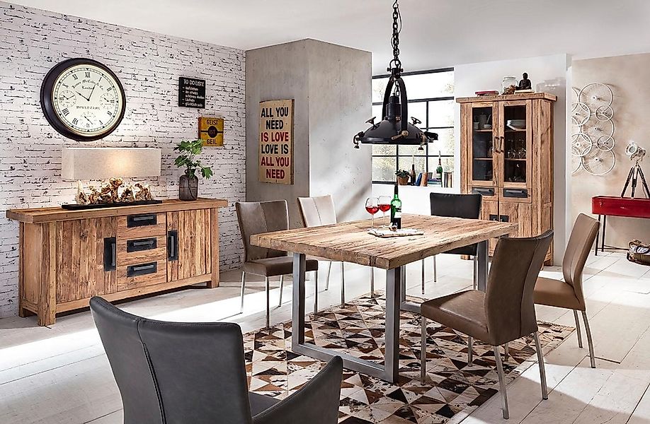 SIT Esstisch "Tops&Tables" mit rustikaler Tischplatte aus recyceltem Althol günstig online kaufen