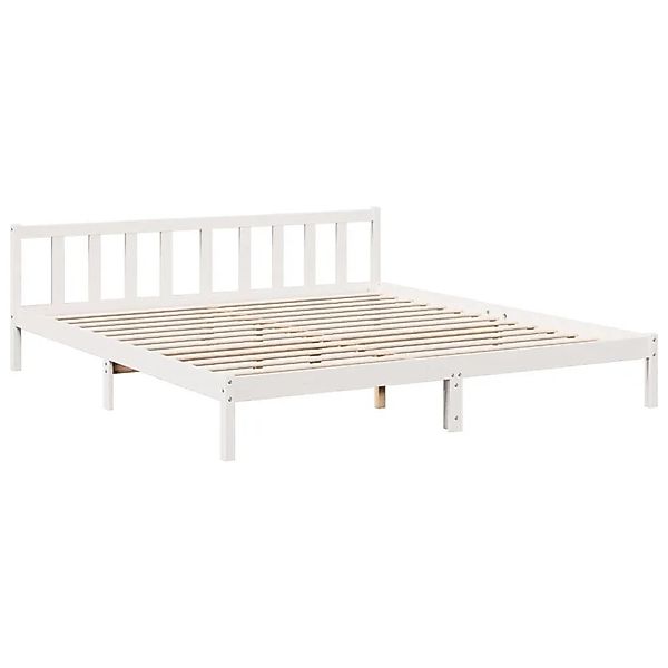 vidaXL Massivholzbett Extra Lang ohne Matratze Weiß 200x210 Kieferholz 8524 günstig online kaufen