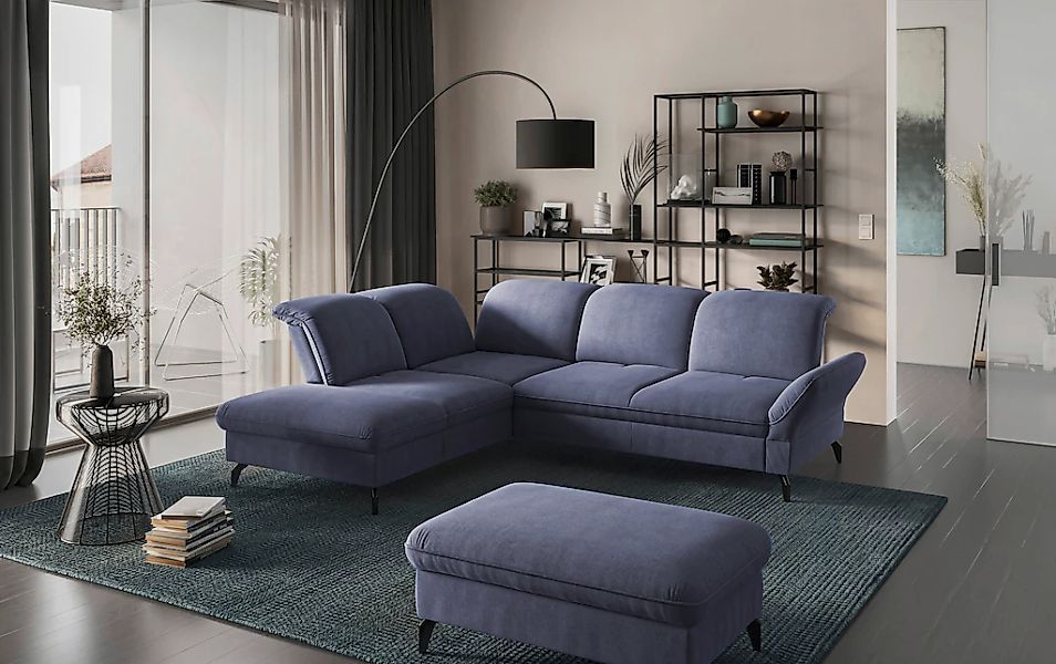 sit&more Ecksofa »Leandro L-Form« Wahlweise mit Bett-, Kopfteil - und Armle günstig online kaufen