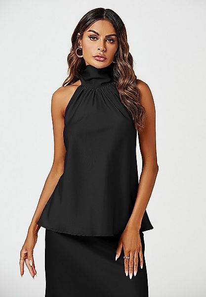 FS Collection Neckholdertop Damen Neckholder-Top aus Satin mit Bindeband hi günstig online kaufen