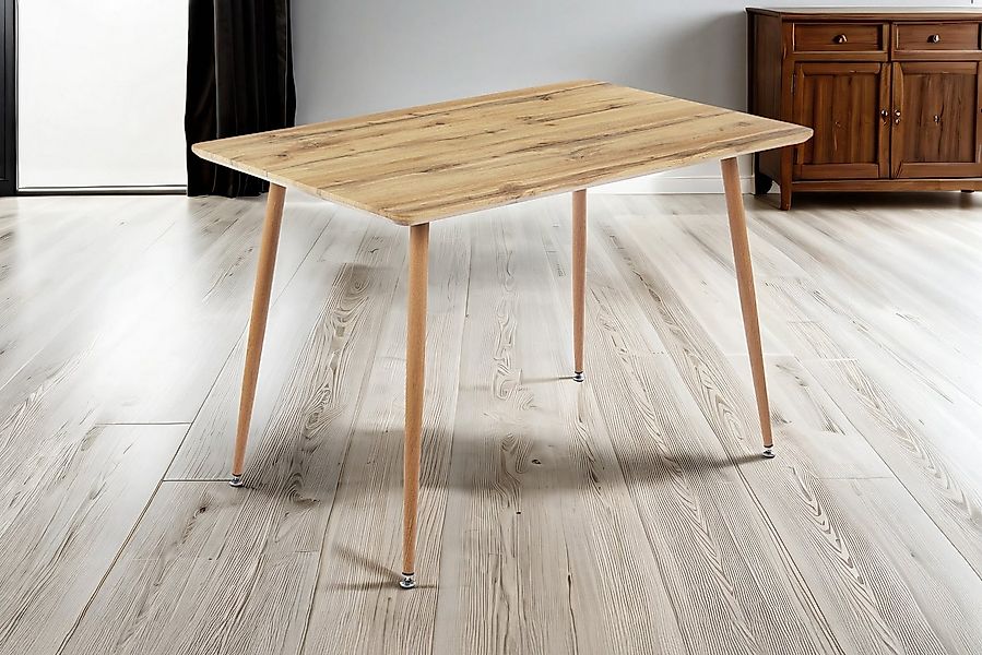 SAM® Esstisch Olivia, Holz Wildeiche-Optik, Schweizer Kante, 4-Fuß-Metallge günstig online kaufen