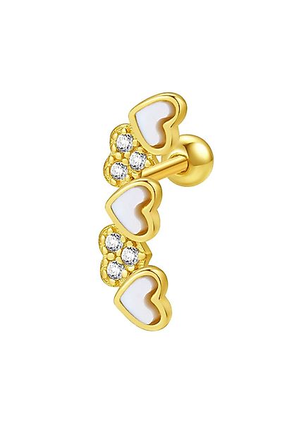 Hey Happiness Single-Ohrstecker Piercing Herz Perlmutt, günstig online kaufen