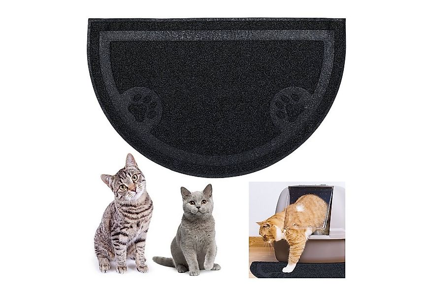 relaxdays Futternapf Katzenklo Matte, schwarz günstig online kaufen