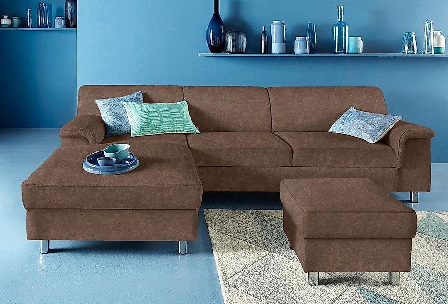 INOSIGN Ecksofa Jamie, modern und elegant, Fußhöhe 9cm, L-Form, wahlweise m günstig online kaufen