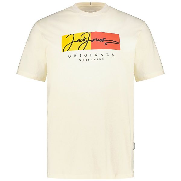 Jack&Jones T-Shirt mit Label-Print Farbe cremeweiß Größe: 6XL günstig online kaufen