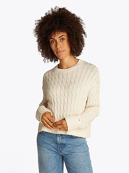 Tommy Hilfiger Rundhalspullover SOFT CO CABLE günstig online kaufen