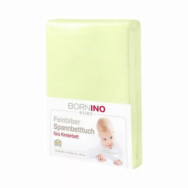 bornino Feinbiber-Spannbetttuch 60x120 cm - 70x140 cm grün Gr. one size günstig online kaufen