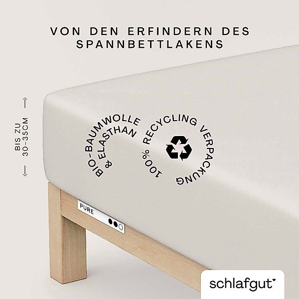 Schlafgut Spannbettlaken PURE Bio-Baumwolle mit Elasthan, günstig online kaufen