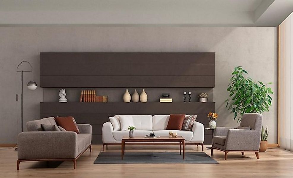 Xlmoebel Sofa Luxuriöses Sofaset mit zwei 3-Sitzer-Sofas und einem 1-Sitzer günstig online kaufen