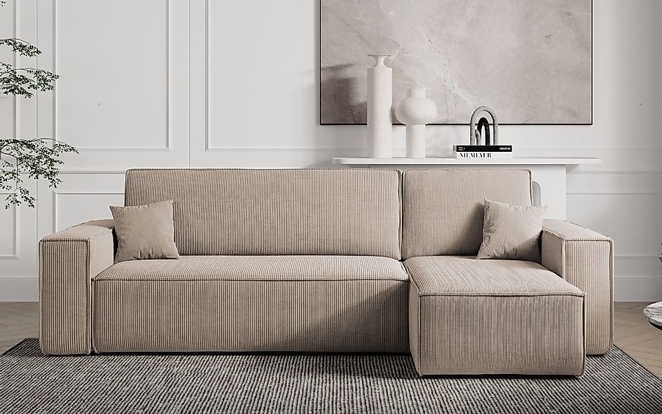 Compleo Ecksofa Cordsofa, Modern Couch-L, universelle günstig online kaufen