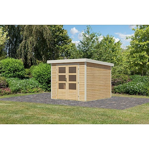 Karibu Gartenhaus Diego 3,5 A Naturbelassen/Weiß 209 x 238 x 242 cm günstig online kaufen