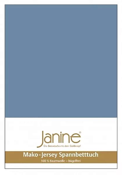 Janine Spannbetttuch Mako-Feinjersey 5007 denimblau Größe:  150x200 cm günstig online kaufen