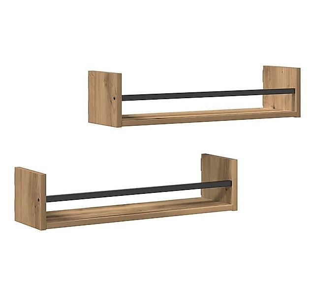 vidaXL Regal Wandregal 2 pcs Artisan-Eiche 60 x 16 x 14 cm Holzwerkstoff, 2 günstig online kaufen