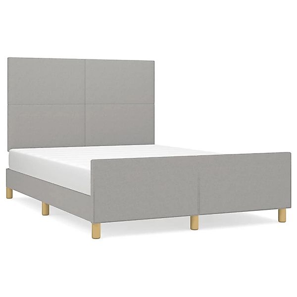 vidaXL Bettgestell mit Kopfteil Hellgrau 140x200 cm Stoff Modell 41347777 günstig online kaufen