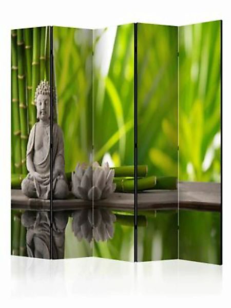 artgeist Paravent Meditation II [Room Dividers] grün-kombi Gr. 225 x 172 günstig online kaufen