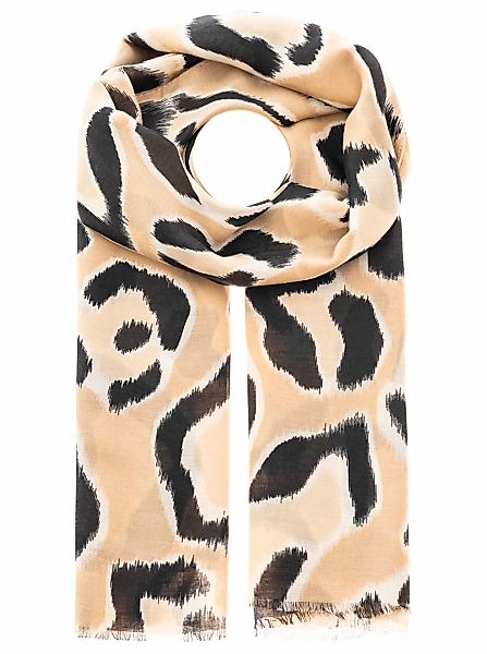 Zwillingsherz Schal ""Großer Leo"" großes Leomuster, Fransen an den Enden günstig online kaufen