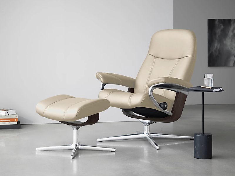 Stressless Fußhocker "Consul" mit Cross Base, Größe S, M & L, Holzakzent We günstig online kaufen