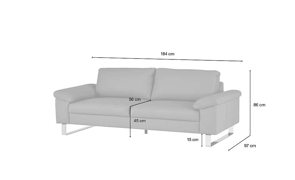 Max Schelling Ledersofa aus Echtleder Maximum ¦ braun ¦ Maße (cm): B: 184 H günstig online kaufen