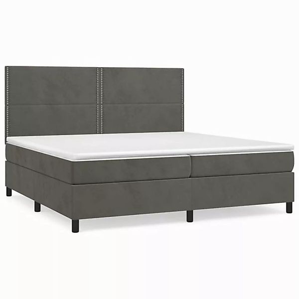 furnicato Bett Boxspringbett mit Matratze Dunkelgrau 200x200 cm Samt (1-tlg günstig online kaufen