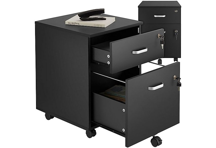 tectake Rollcontainer Rollschrank Vagur, 2 abschließbare Schubladen, mit 2 günstig online kaufen